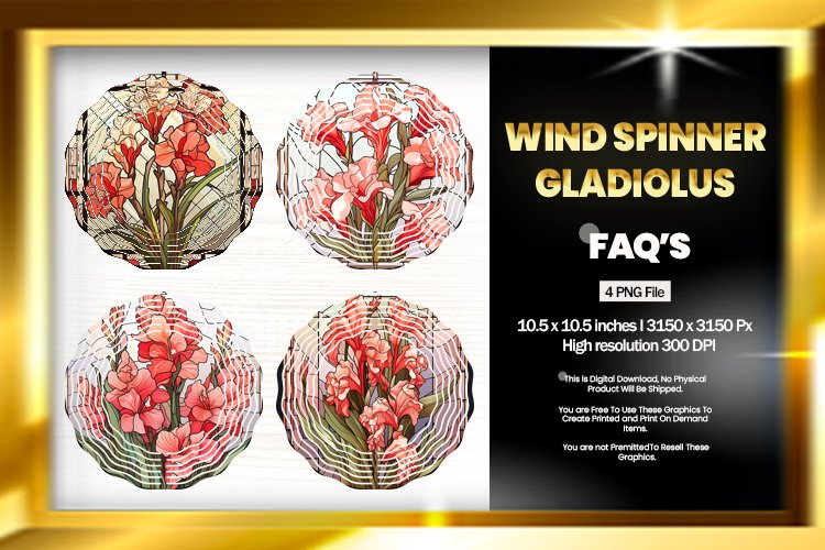 Gladiolus Wind Spinner Sublimation - 04 Variations example image 1