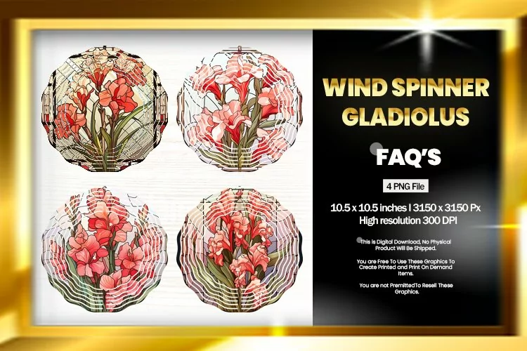 Gladiolus Wind Spinner Sublimation - 04 Variations