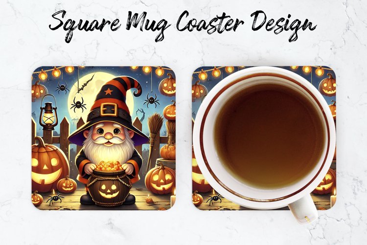 Halloween Gnome Mug coaster | Coaster | Sublimation Design