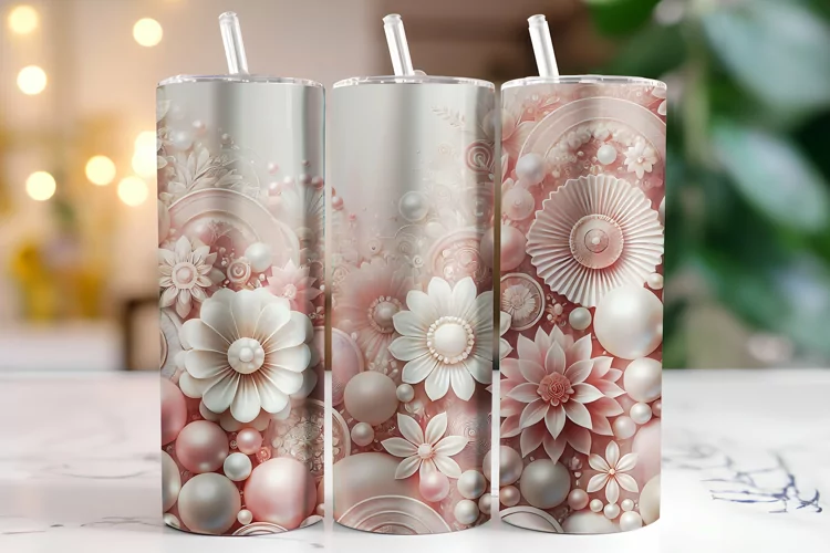 Flowers Tumbler Wrap | Sublimation