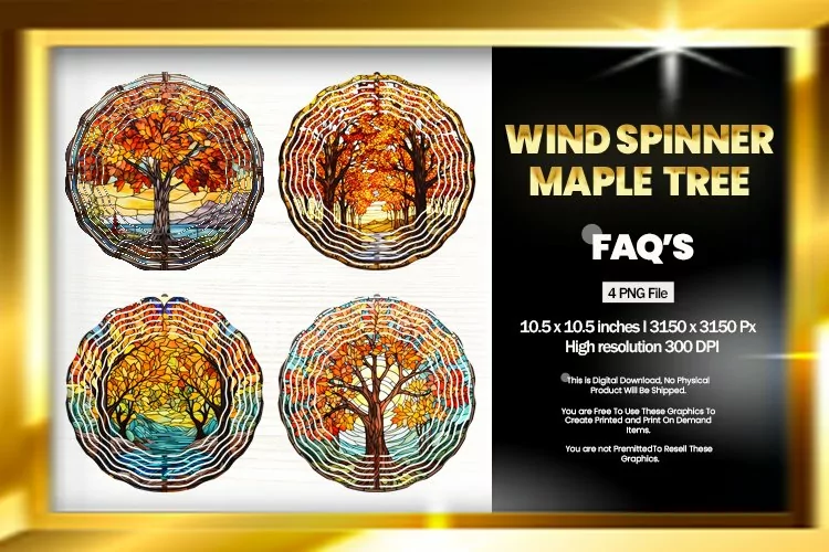 Maple Tree Wind Spinner Sublimation - 04 Variations