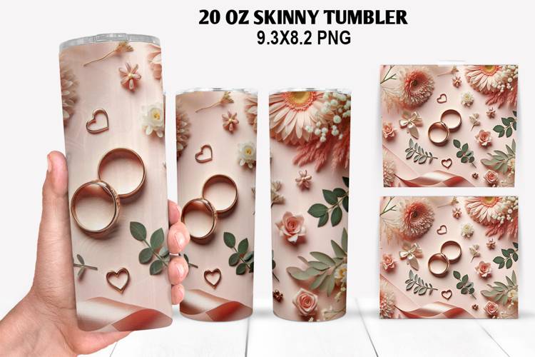 Valentine Skinny Tumbler 20oz Wrap Design, Valentine Tumbler