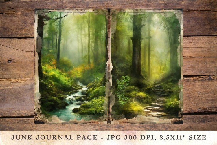 Printable Junk Journal Pages elf forest 2 example image 1