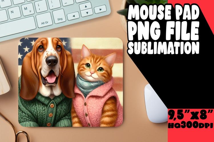 RADIANT MOUSE PAD ARTISTIC STYLE, Dog and cat