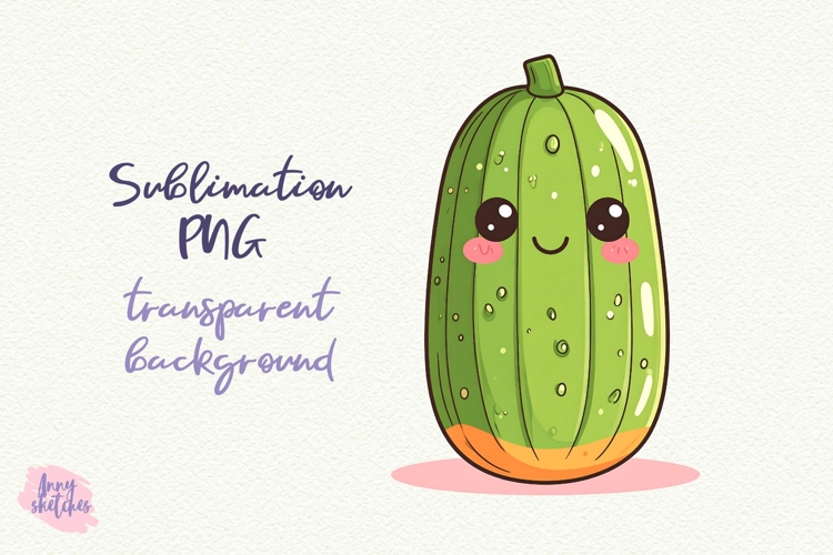 Cute Pickle Sublimation Design Kawaii Clipart