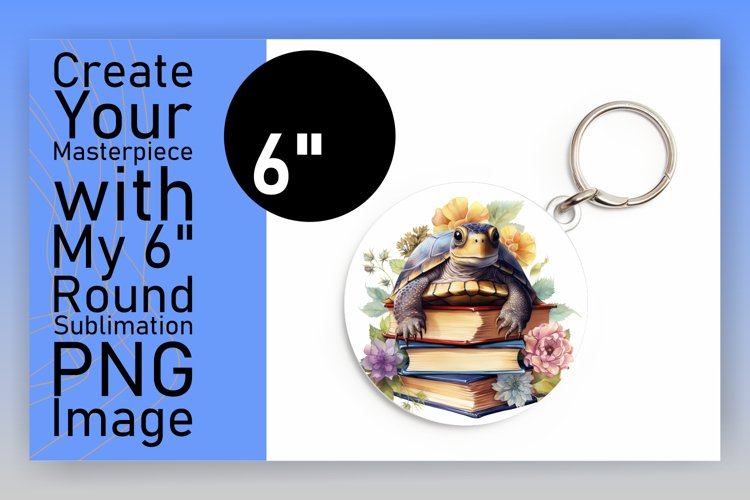 Watercolor Reading Animals in Floral Circles PNG example image 1