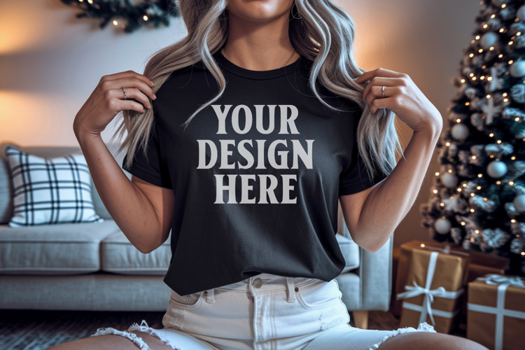 Black Tshirt Mockup Image 15