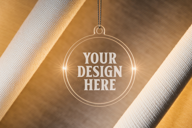 Acrylic Christmas Ornament Mockup , christmas ornament mocku