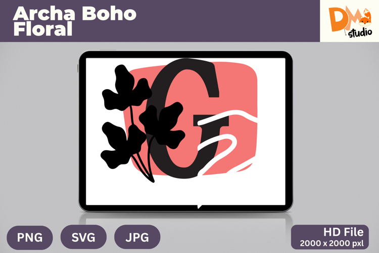 Archa Boho Floral Monogram