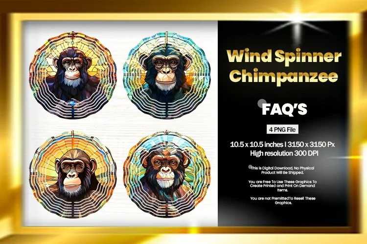 Chimpanzee Wind Spinner Sublimation - 04 Variations