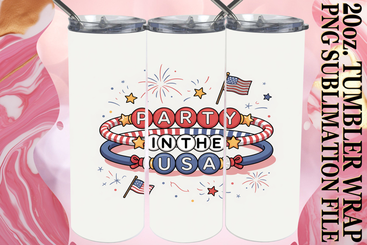 Serene days 20oz tumbler wrap, Patriotic