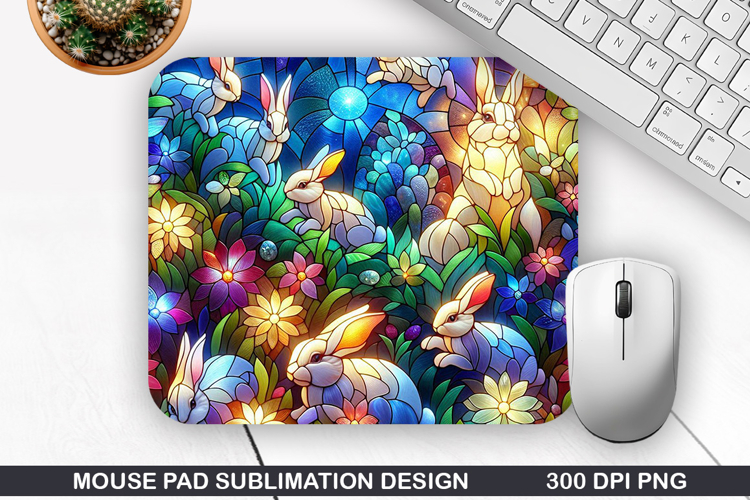 Bunny Mouse Pad Sublimation, Easter Mouse Pad PNG