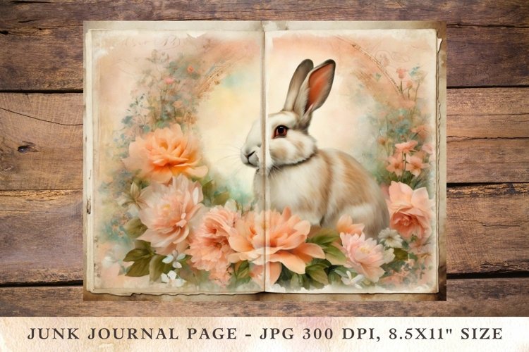 Printable Junk Journal Pages rabbit 6