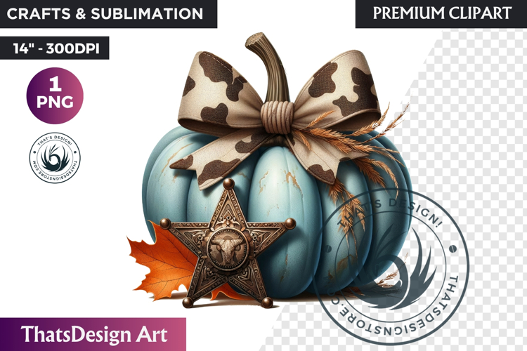 Western Pumpkin Autumn PNG,Cowgirl Coquette bow fall clipart
