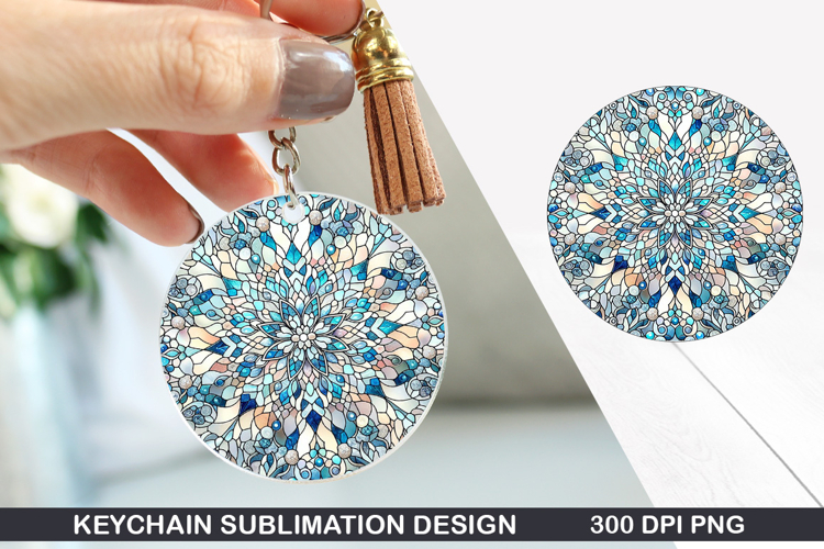 Flower Keychain Sublimation - Spring Keychain PNG Design