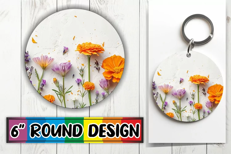 Petal Paradise Sublimation Circle - Charm Round