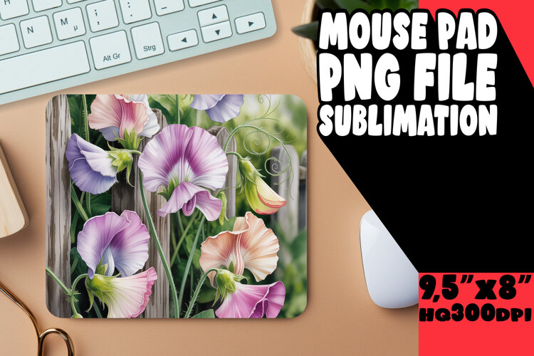 Joyful Mouse Pad Sublimation Magic, Flowers example image 1