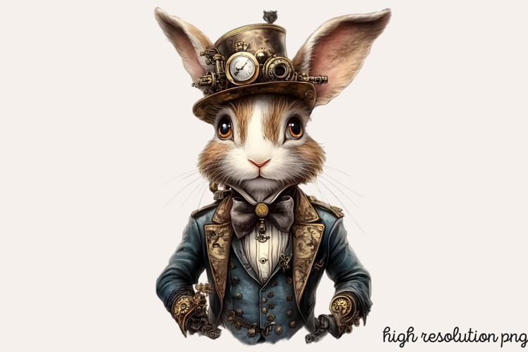 Steampunk Easter Sublimation Clipart PNG