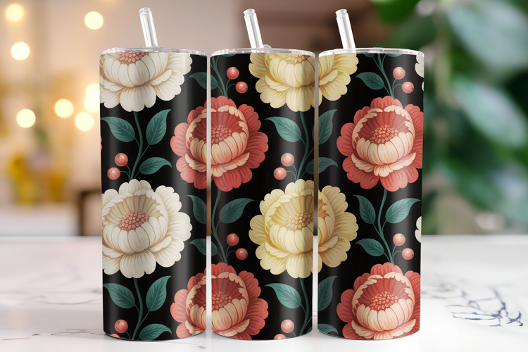 Flower Tumbler Wrap | Sublimation | Tumblers