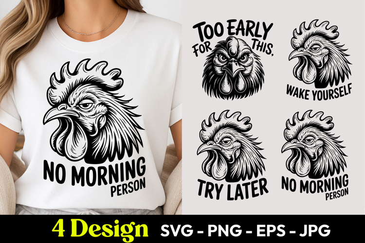 Rooster Try Later Mood SVG PNG