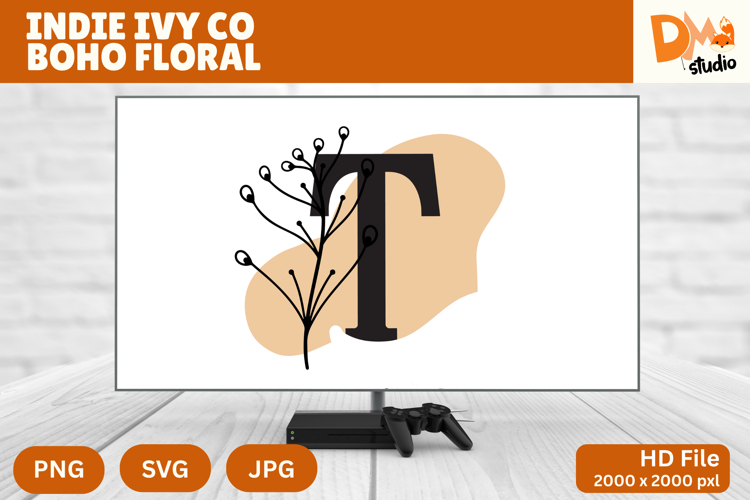 Floral Monogram Letter Svg Image 4