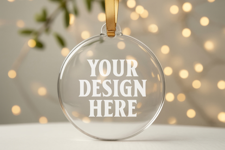 Acrylic Christmas Ornament Mockups , acrylic blank mockup