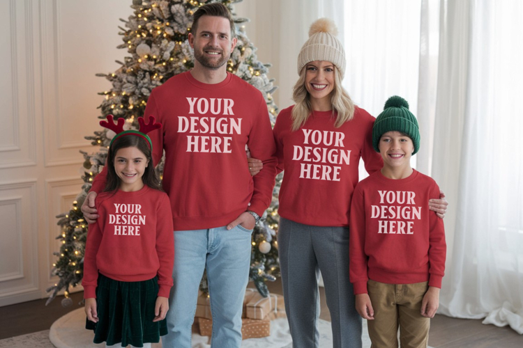Christmas Family Group Tshirt Mockups