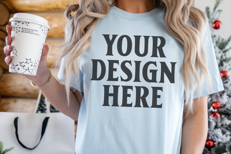 Chambray Christmas Comfort Colors 1717 Mockups, CC 1717 m