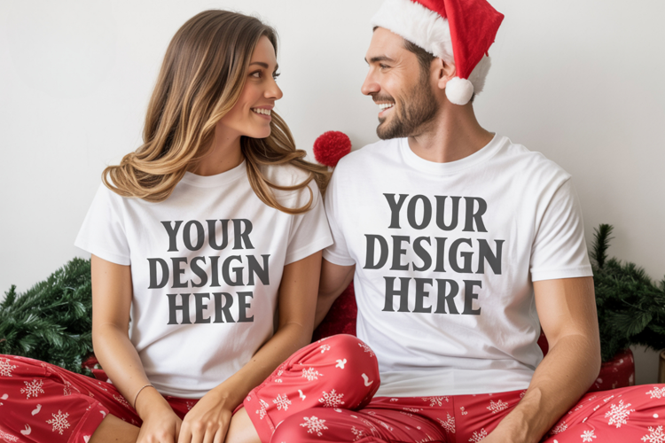 Bella Canvas 3001 Christmas Couple Mockup ,3001 Couple Mock