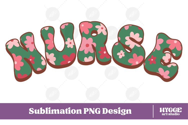 nurse flowers Png Retro floral doctor hospital Sublimation