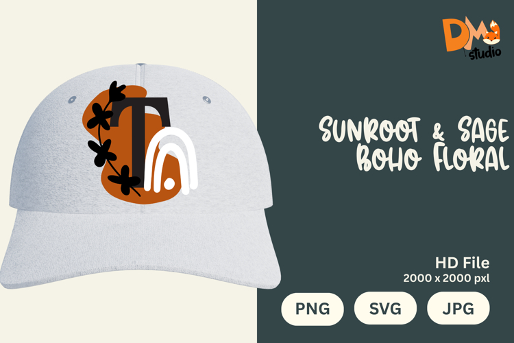 Sunroot & Sage Boho Floral Monogram