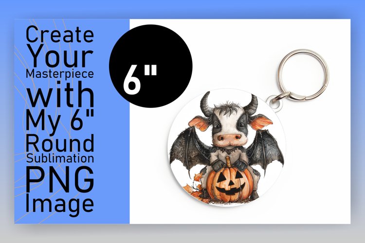 Funny Cow Round Design for Keychain Tumblers