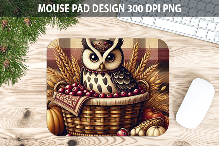Owl Mouse pad Sublimation - Thanksgiving PNG Design