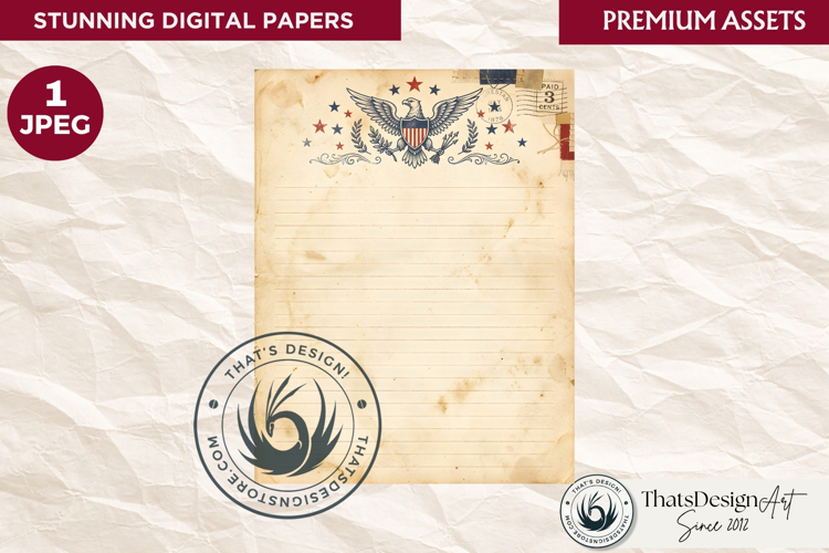 Patriotic Vintage 4th of July Junk Journal digital paper