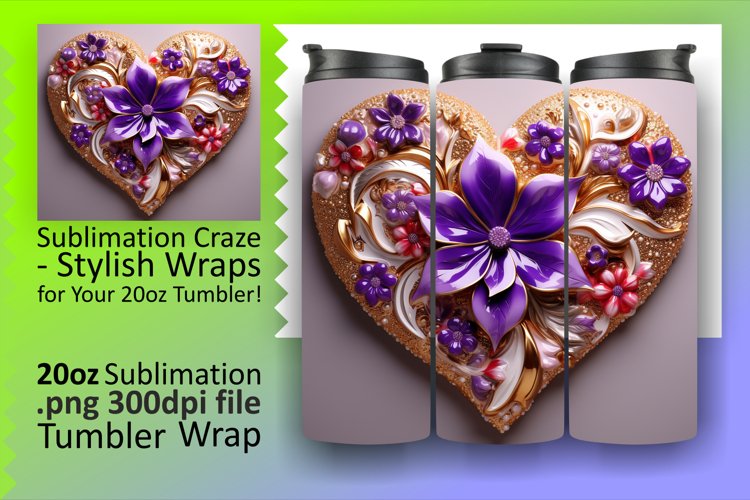 Glossy Love in 3D: Valentines Tumbler Wrap