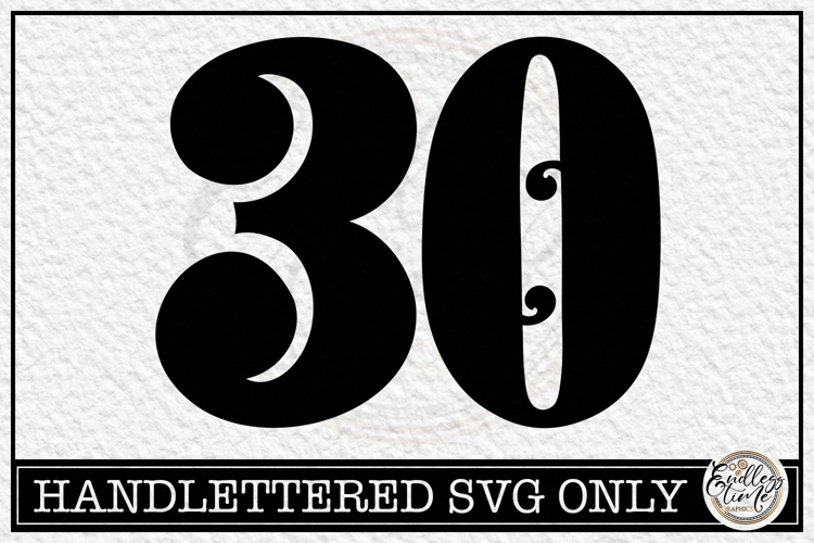 Vintage Number 30SVG | Antique Postal Cancellation Number