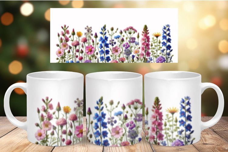 Valentine Mug Wrap Sublimation - wildflowers
