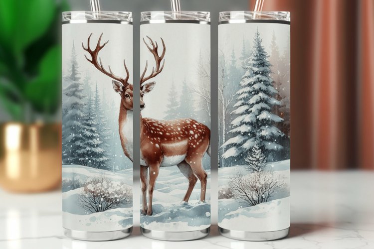 Tumbler Wrap 20 oz - deer in the forest