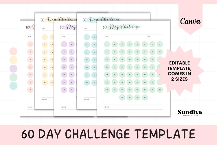 60 Day Challenge Editable Template 2