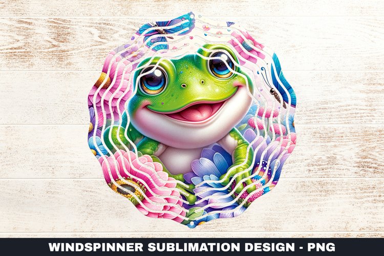 Frog Wind Spinner Sublimation Design
