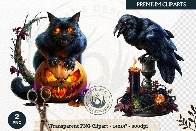 Gothic Dark Fantasy Halloween Nightmare Horror Clipart PNG