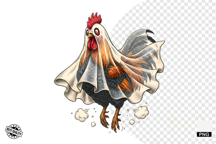 Halloween Ghost Chicken PNG
