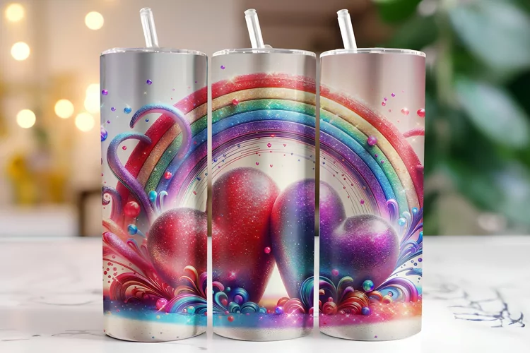 Hearts Tumbler Wrap | Sublimation | Tumblers