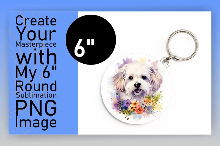 Colorful Watercolor Dog Circle Art