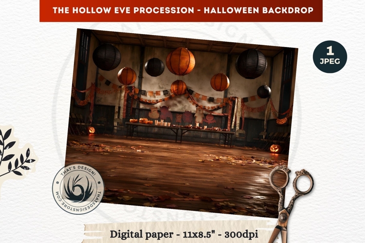 Gothic Halloween background - Hollow Eve Procession Backdrop