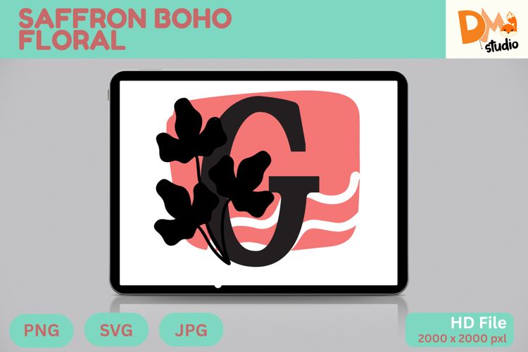 Saffron Boho Floral Monogram