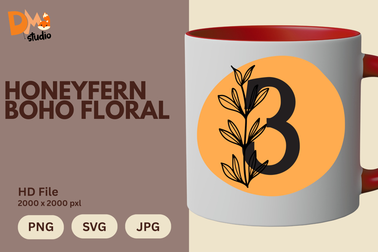 Honeyfern Boho Floral Monogram