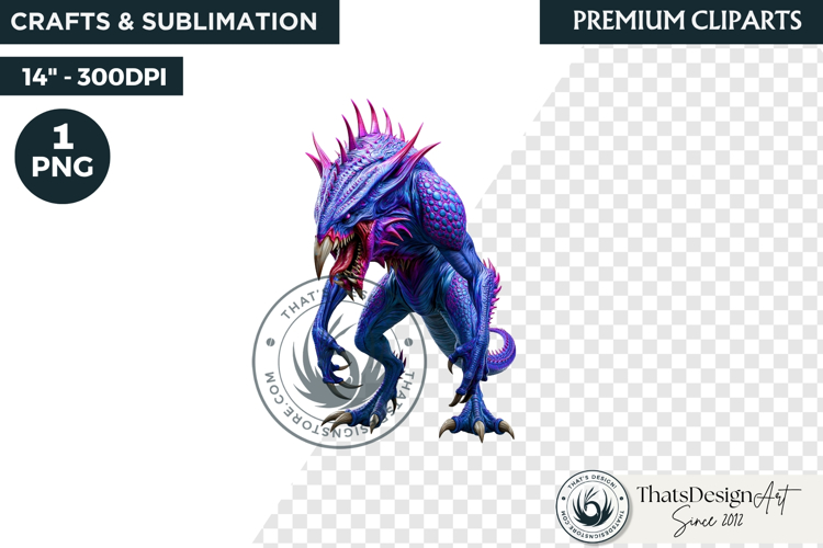 Halloween Acid Monster Clipart PNG Neon Fantasy Character