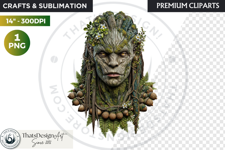 Fantasy Forest Spirit Clipart PNG, Enchanted Nature God