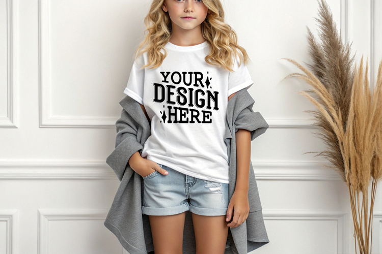 Girl T-shirt Mockups, Baby Mock Up, Styled Stock Mockup